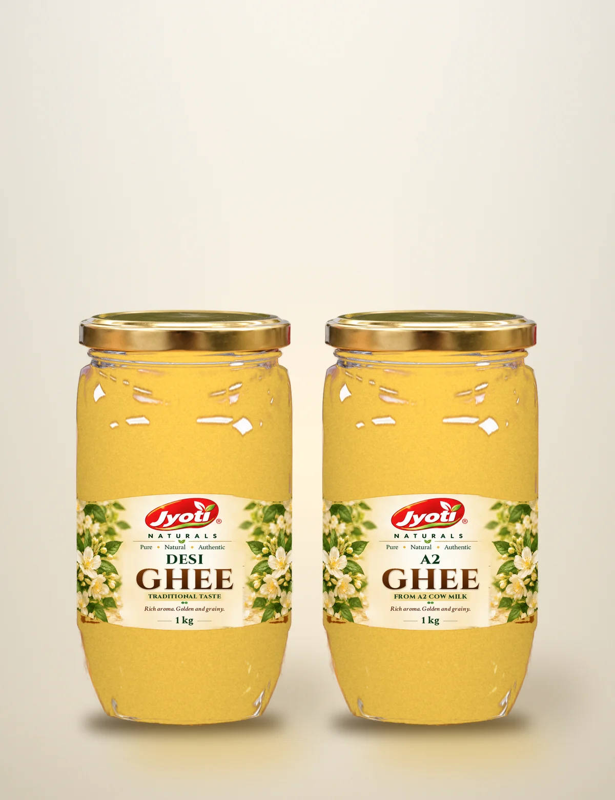 Jyoti Desi Ghee and A2 Ghee 1 kg jars